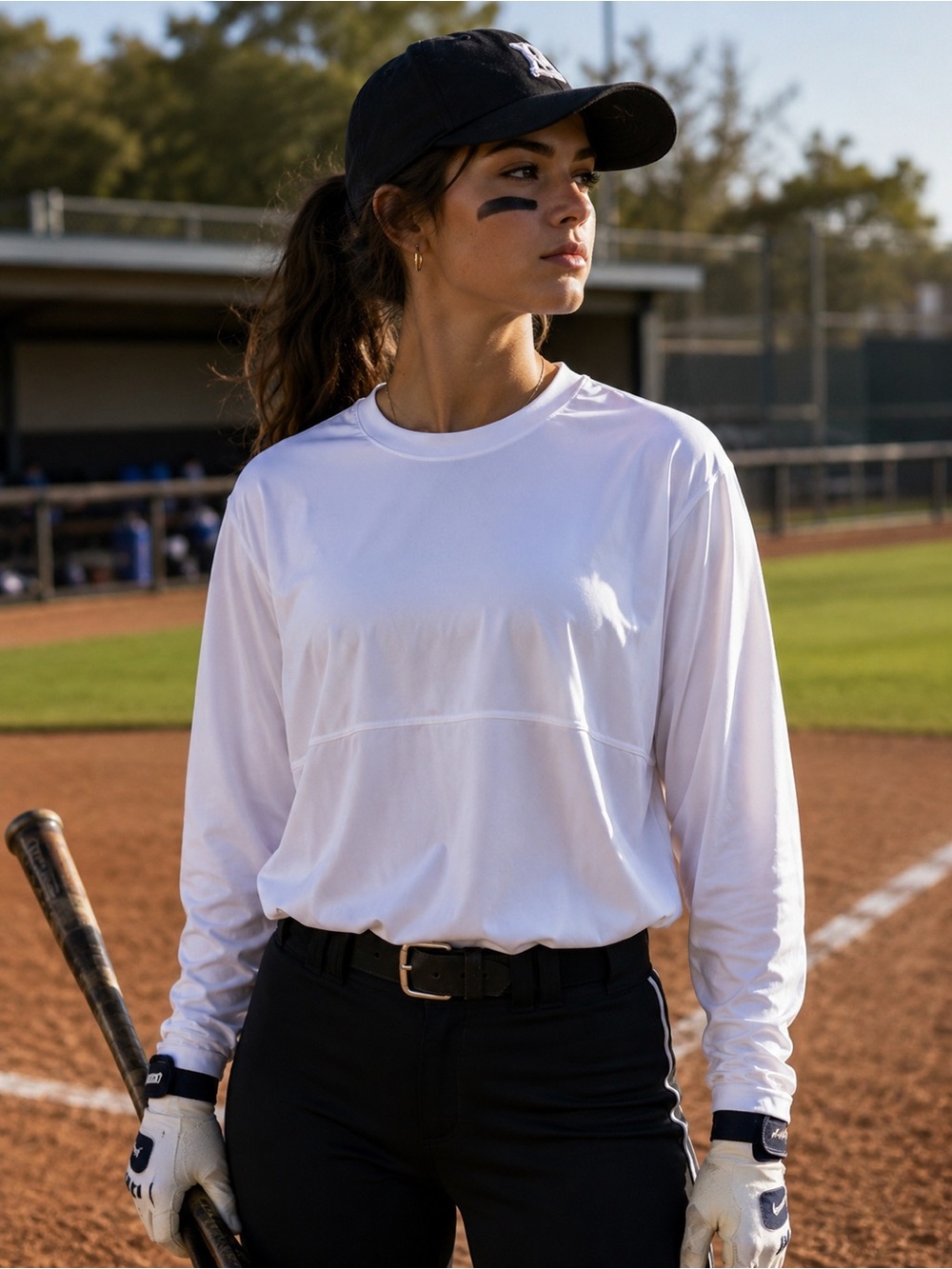 Women's White Long-Sleeve Athletic Jersey